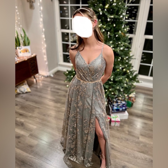 May Queen Dresses Prom Dress Glitter Sequin Tulle Strappy Back Size